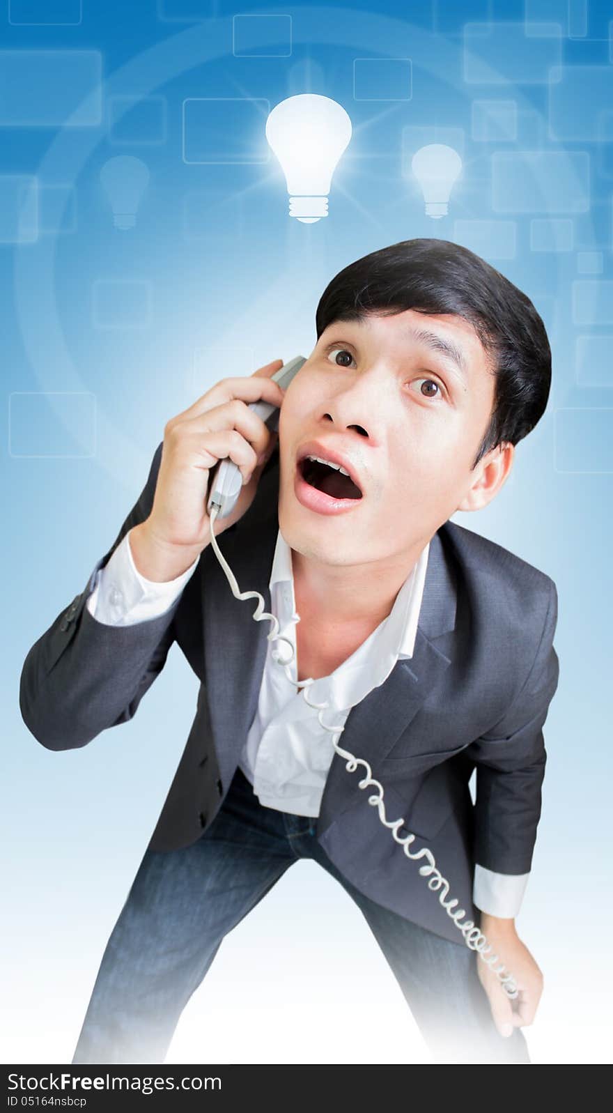 Asian Man With Amazed Face In Business Concept And Ideas. Asian Man With Amazed Face In Business Concept And Ideas