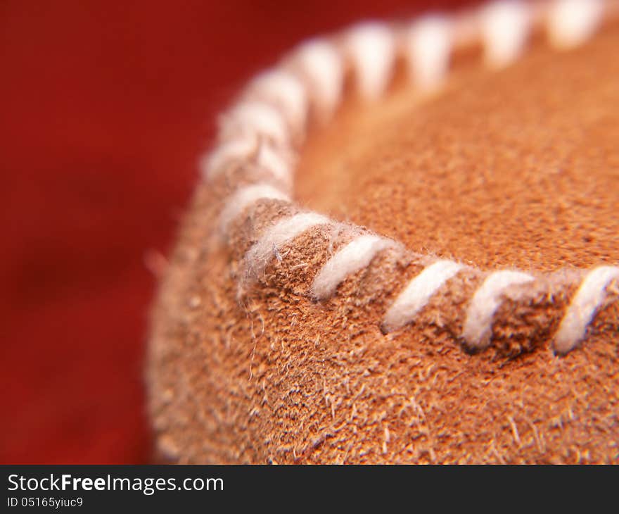 Close up view of a leather shoe, showing sewing in detail. Close up view of a leather shoe, showing sewing in detail