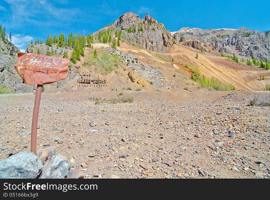 Ruins of a Silver Mine in Silverton, in the San Juan Mountains in Colorado