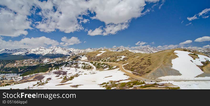 View of the Rocky Mountains from the top of Cottonwood Pass, Colorado