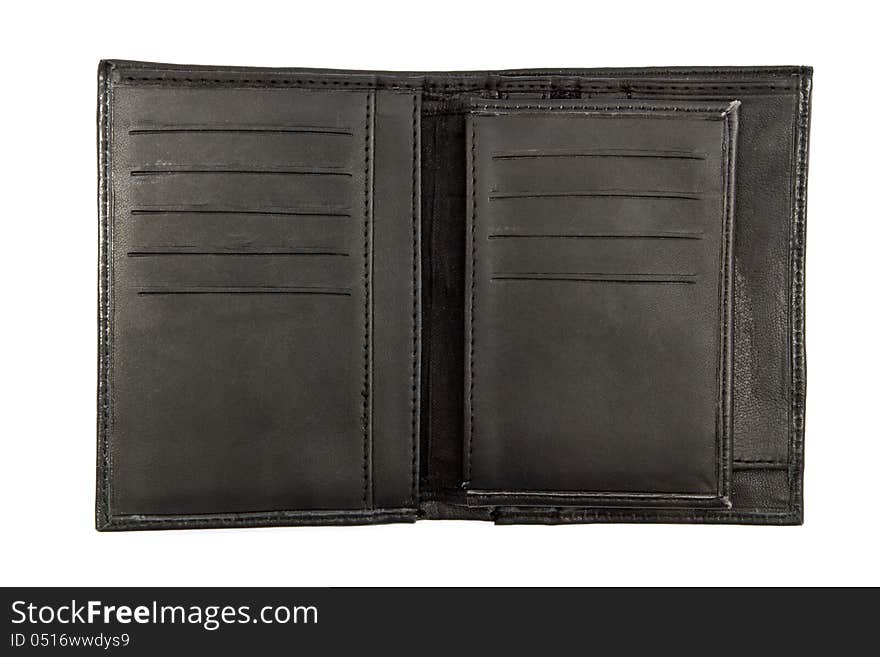 Black wallet isolated on white background