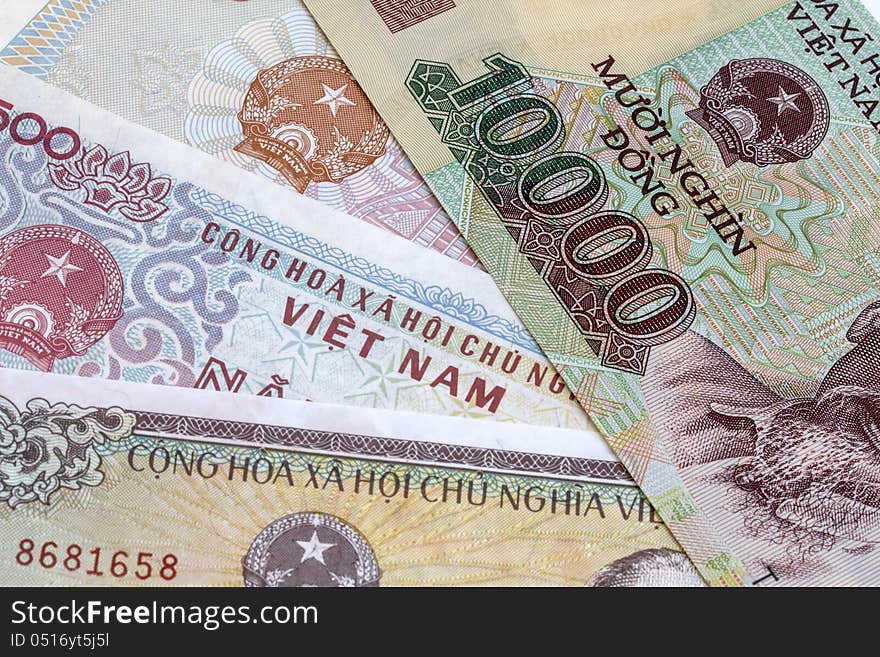 Bbackground of different Viet Nam Currency