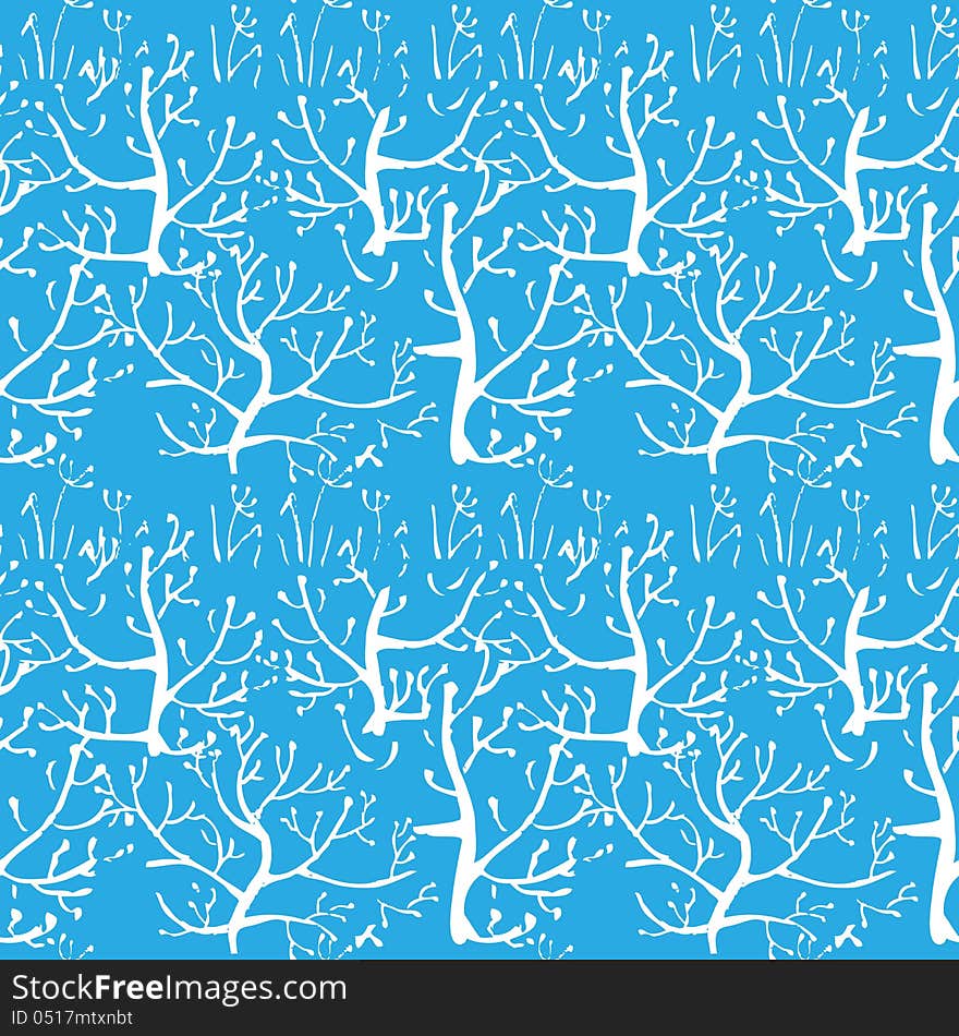 Vector seamless pattern with winter forest