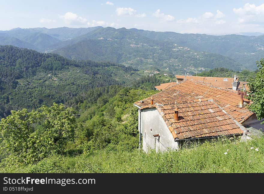 View of country named follo alto near la spezia