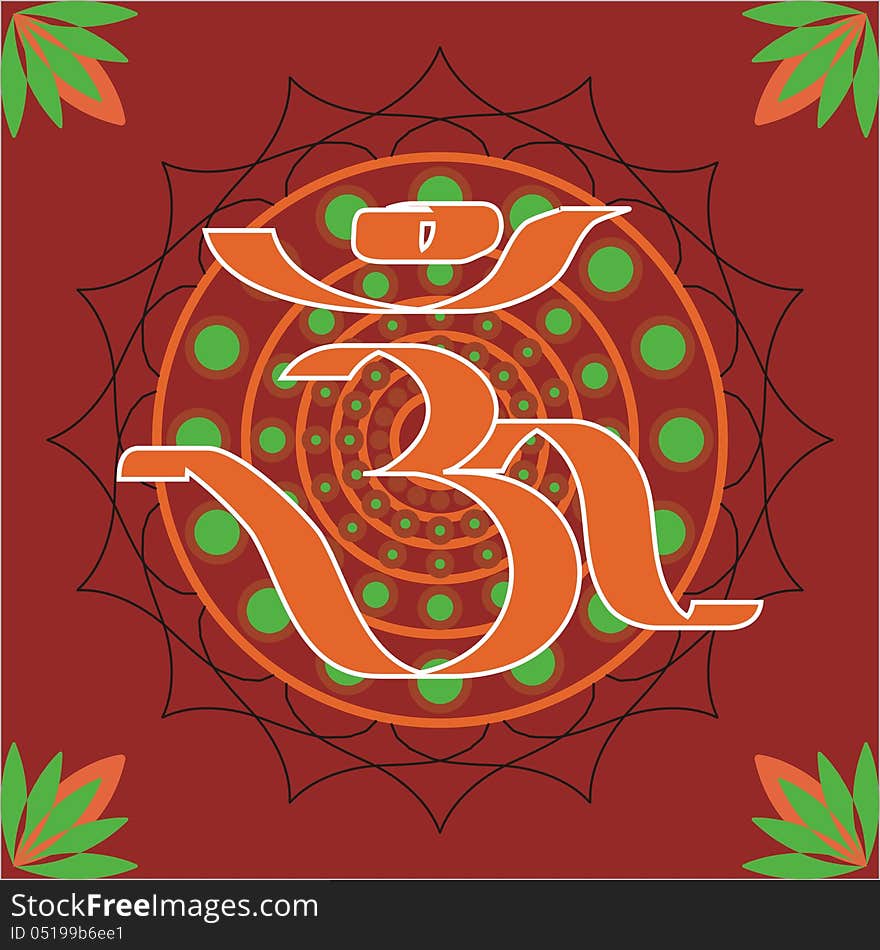 Hindu religion symbol aum illustration. Hindu religion symbol aum illustration