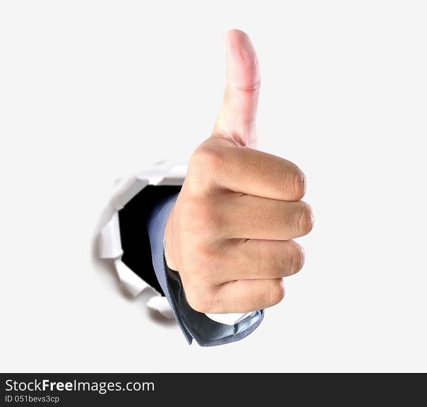 Thumb up for success in business