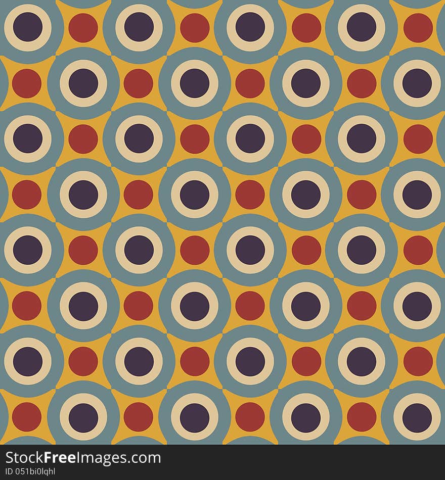 Seamless Pattern In Retro Colors