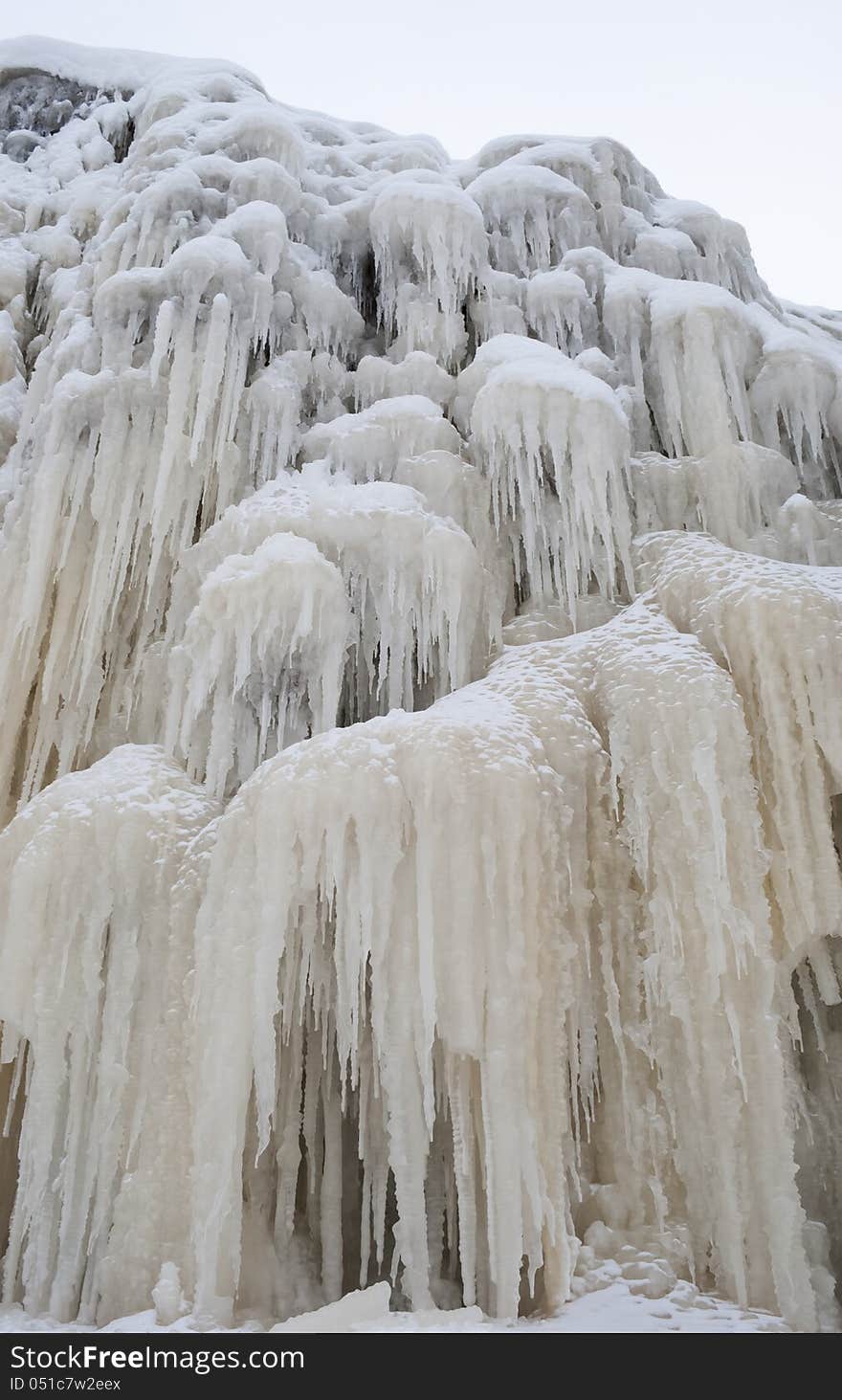 Frozen Jagala waterfall in winter