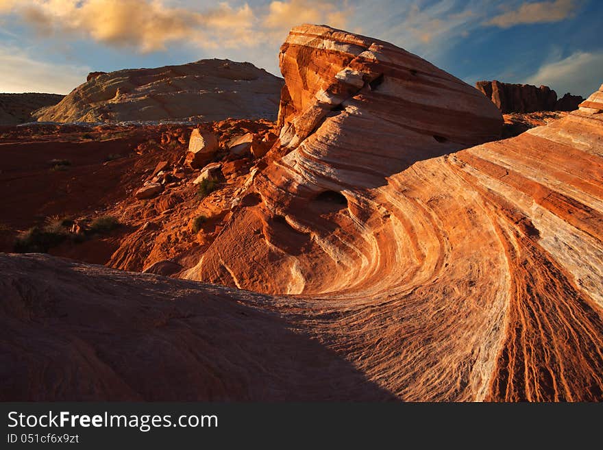 Fire-wave: Sandstone Formation and Texture, found in Valley of Fire State Park, NV. Fire-wave: Sandstone Formation and Texture, found in Valley of Fire State Park, NV