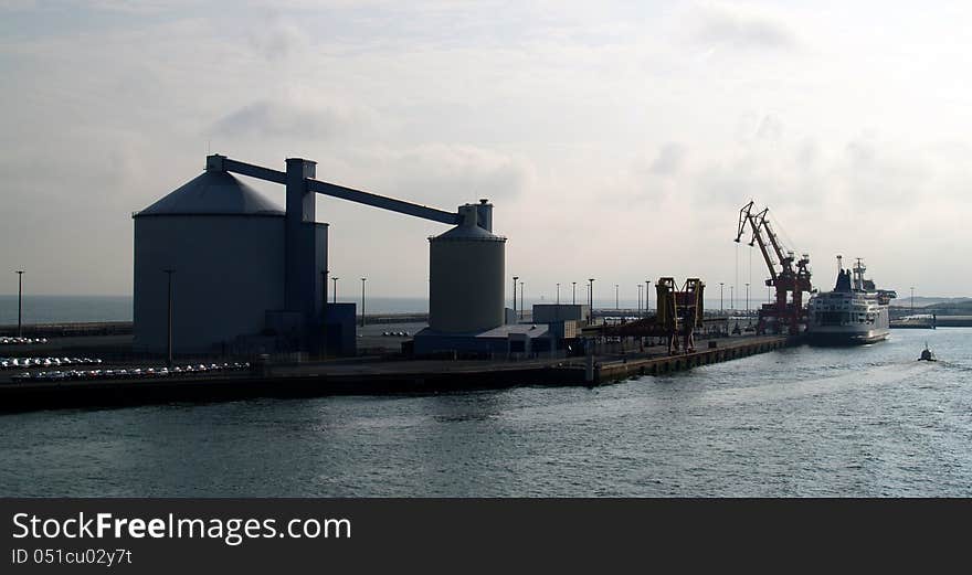 Reservoirs in the port of Calais, France