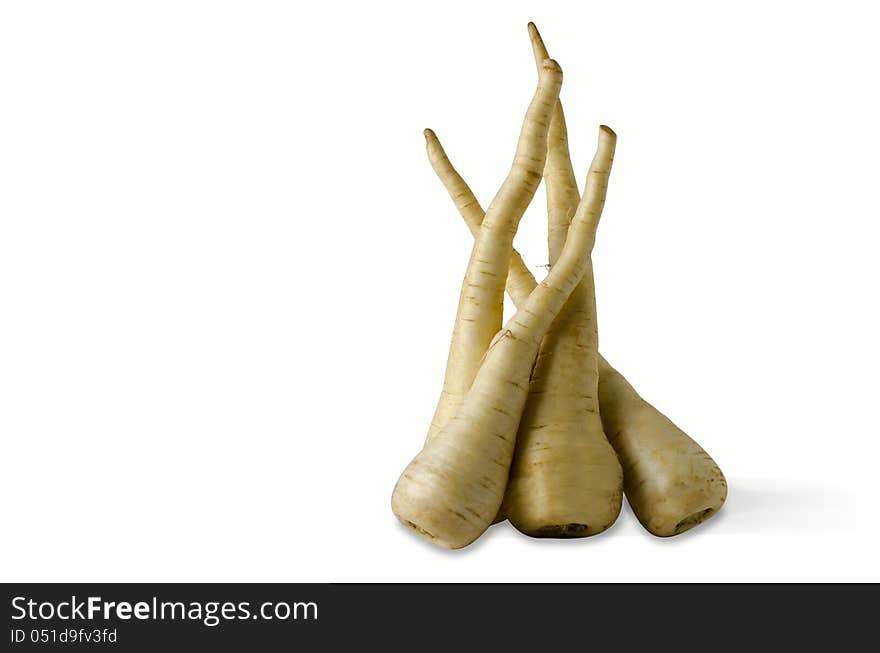 Group of Parsnip isolated on a white background.