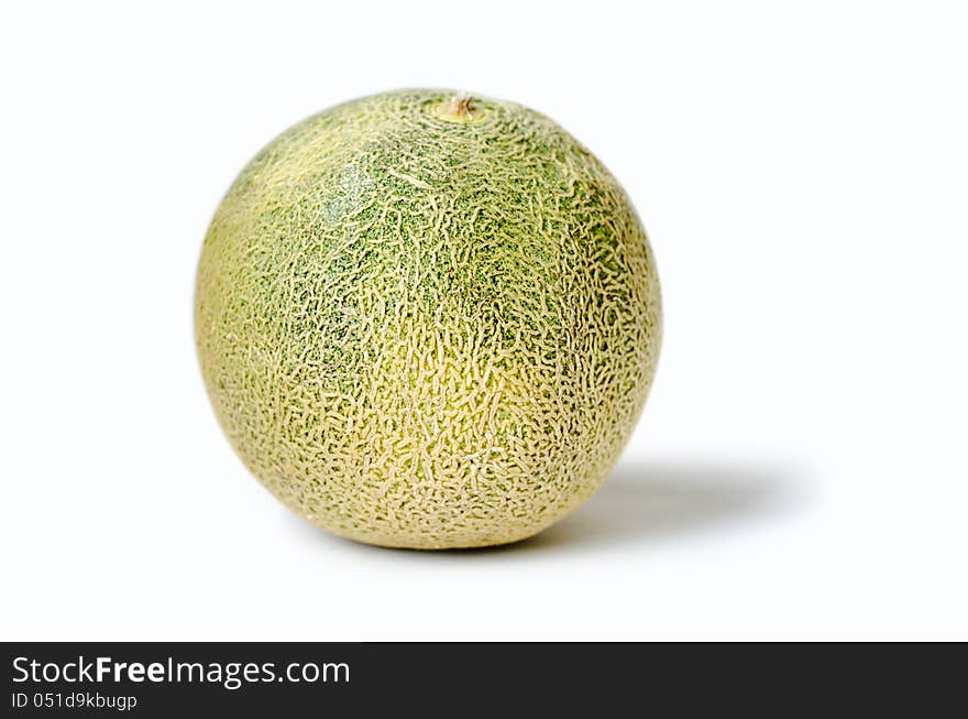 Cantaloupe melon on a white background.