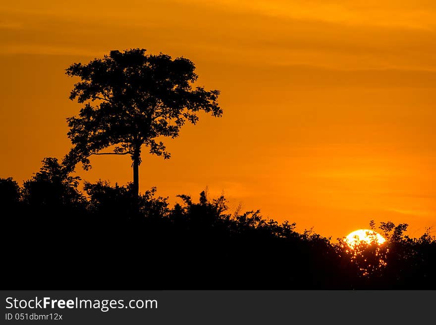 Sunset over mountain