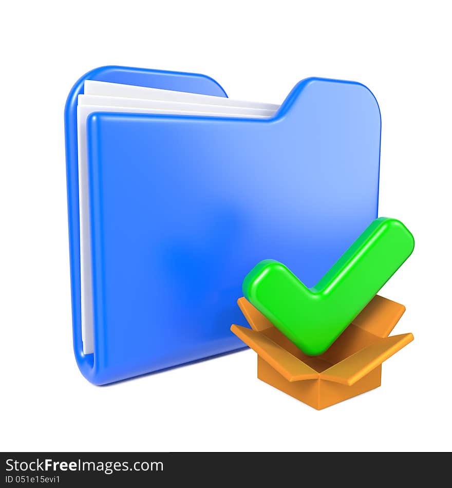 Blue Folder with Green Check Mark.