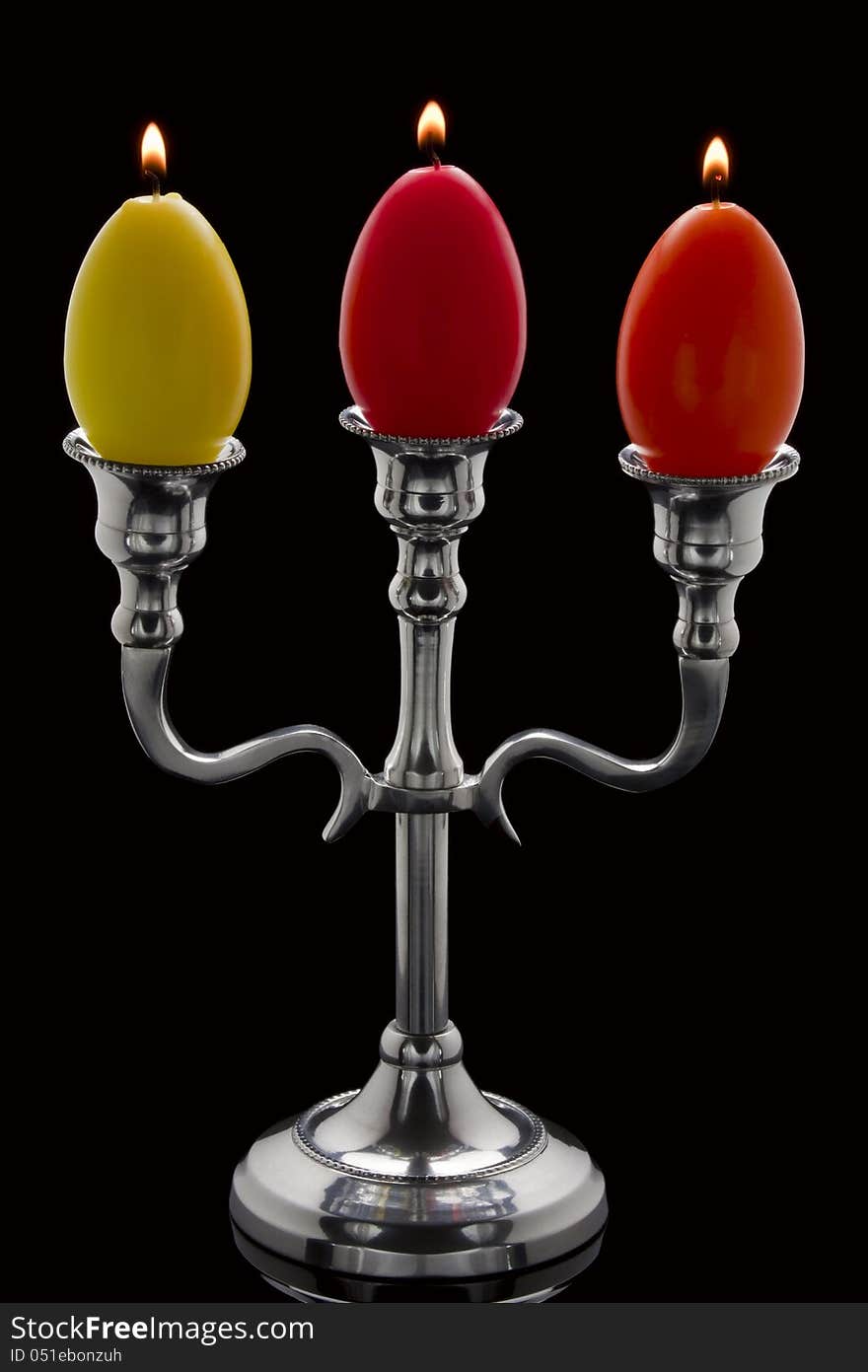 Easter candles in the candelabrum