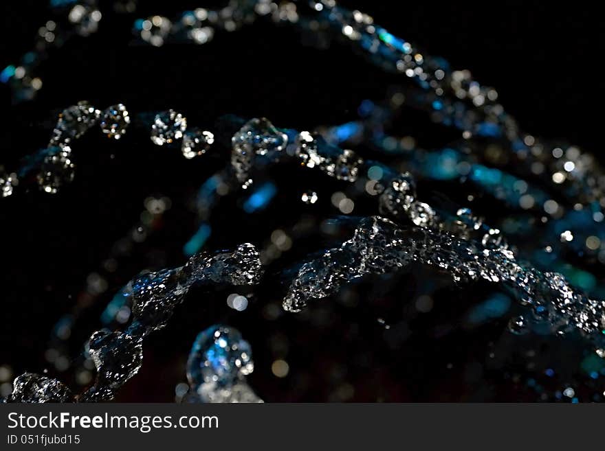 Drops of water at night fountain. Drops of water at night fountain