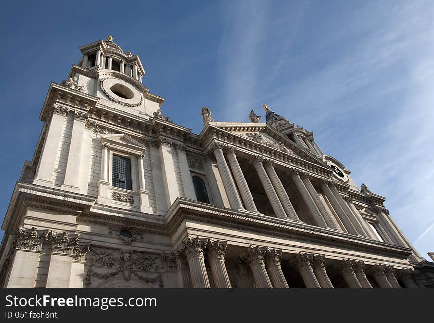 Detail of one of Saint Paul's Cathedral west front, in London, UK. Detail of one of Saint Paul's Cathedral west front, in London, UK.