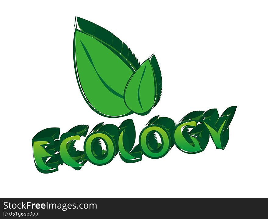 Ecology sign with two leaves. Ecology sign with two leaves