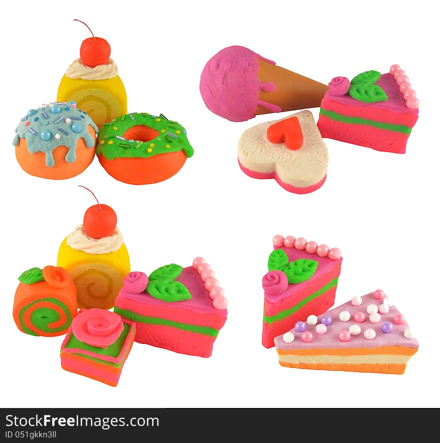 Set of isolated sweet things on the white background. Set of isolated sweet things on the white background