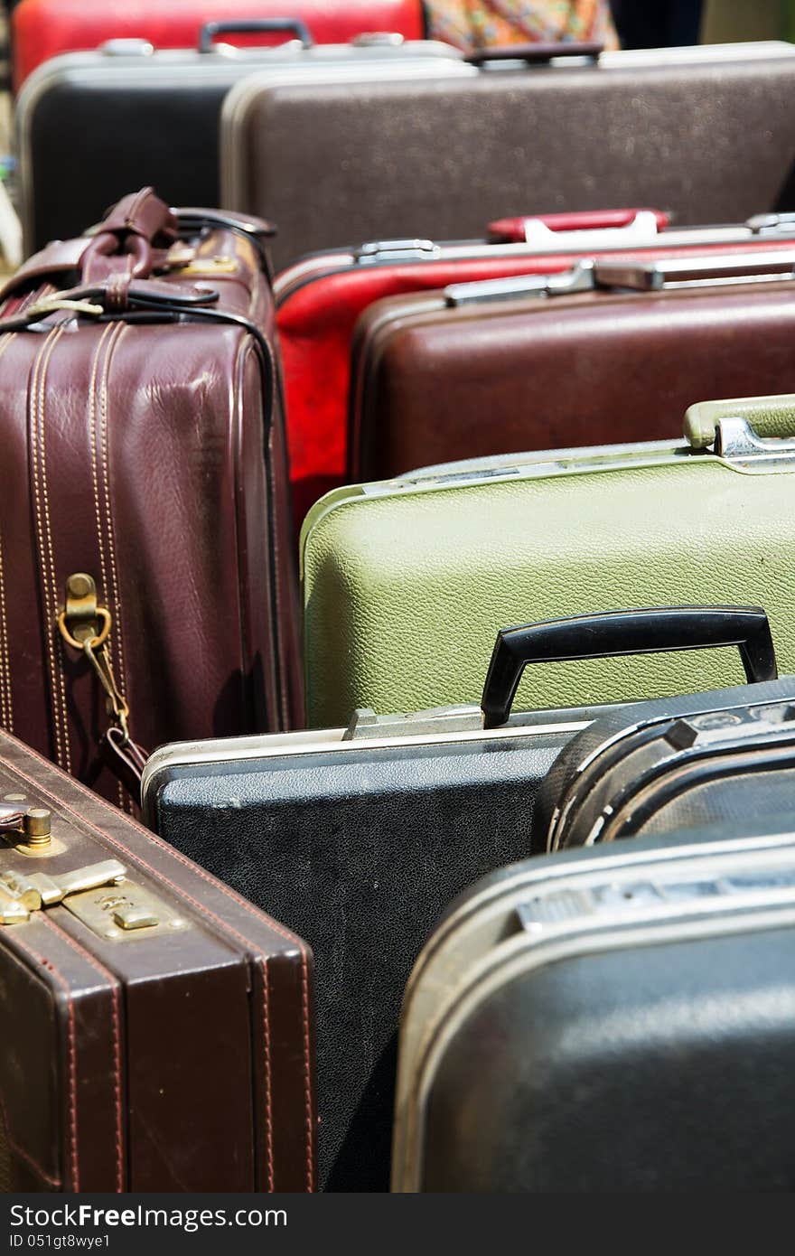 Old vintage bag suitcases