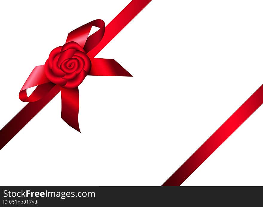 Red ribbon rose and bow