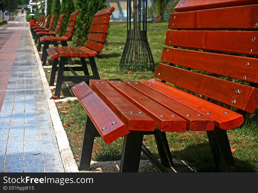 Empty seats in city Tivat, Montenegro