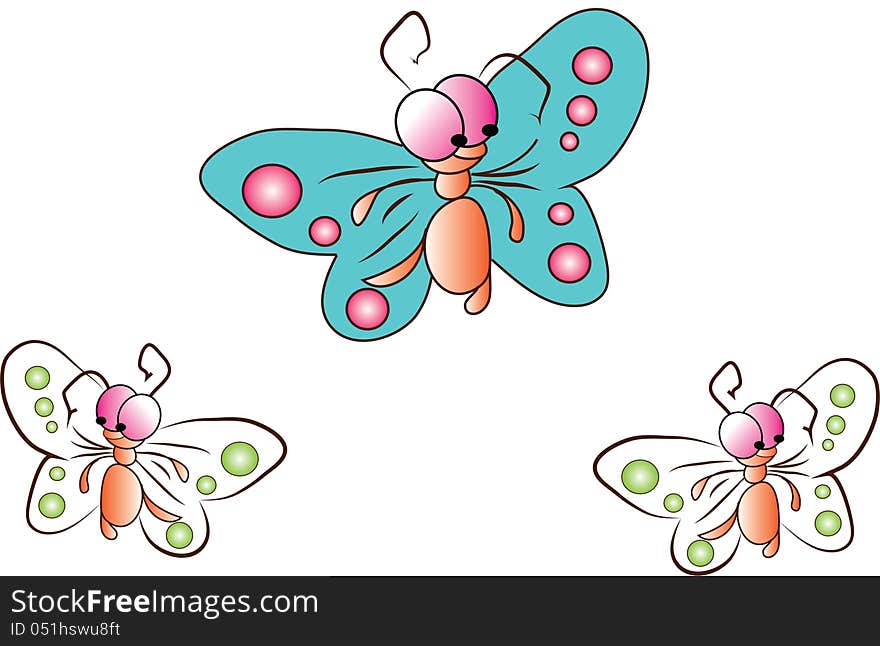 Cartoon illustration of a butterfly