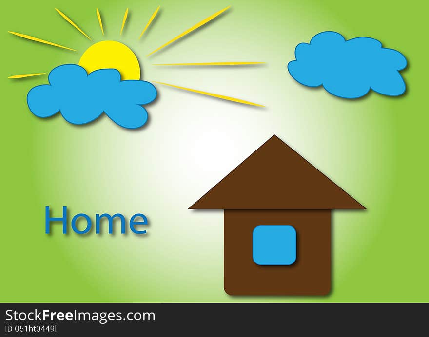 Sun with home logo