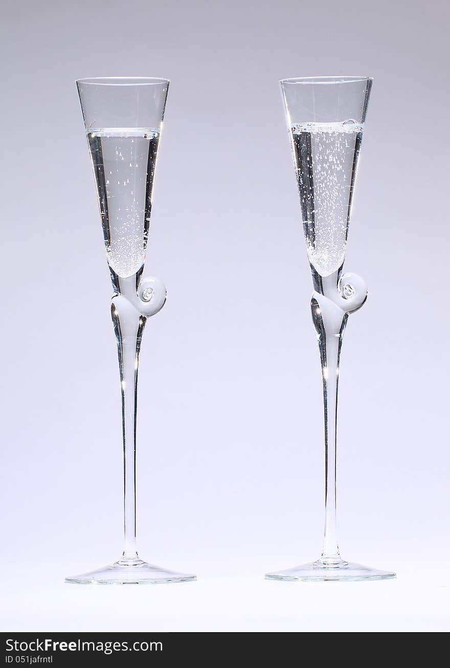 Glasses with Sparkling Fluid