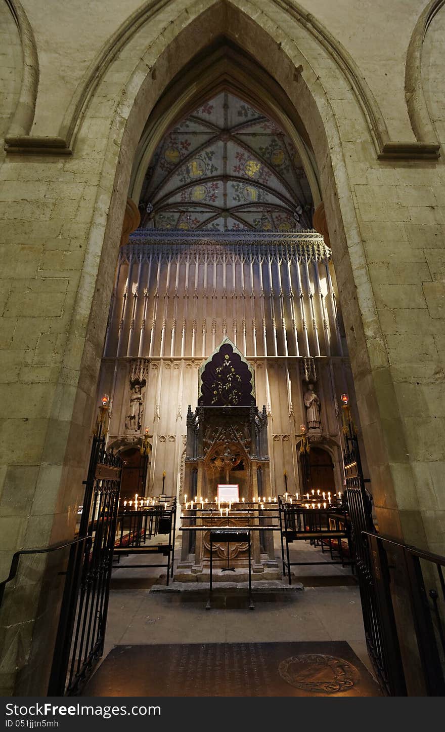 Shrine entrance St Albans Abbey