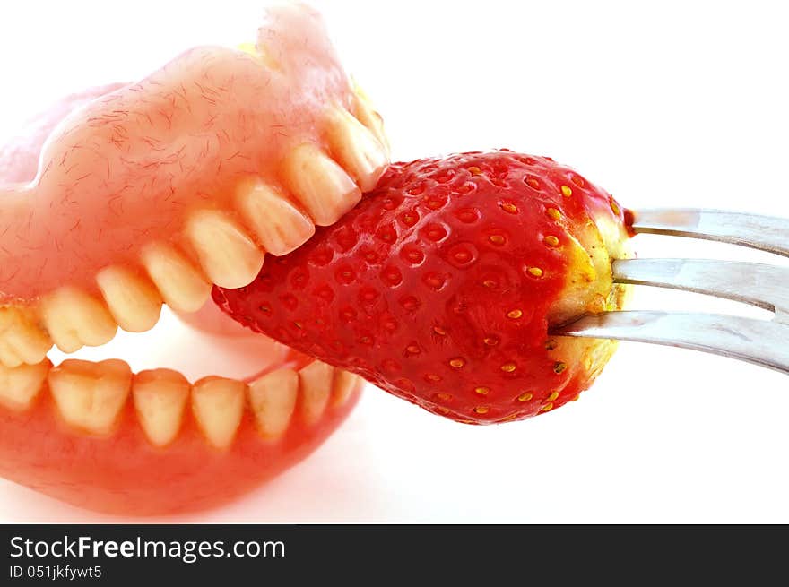 Strawberries in the teeth