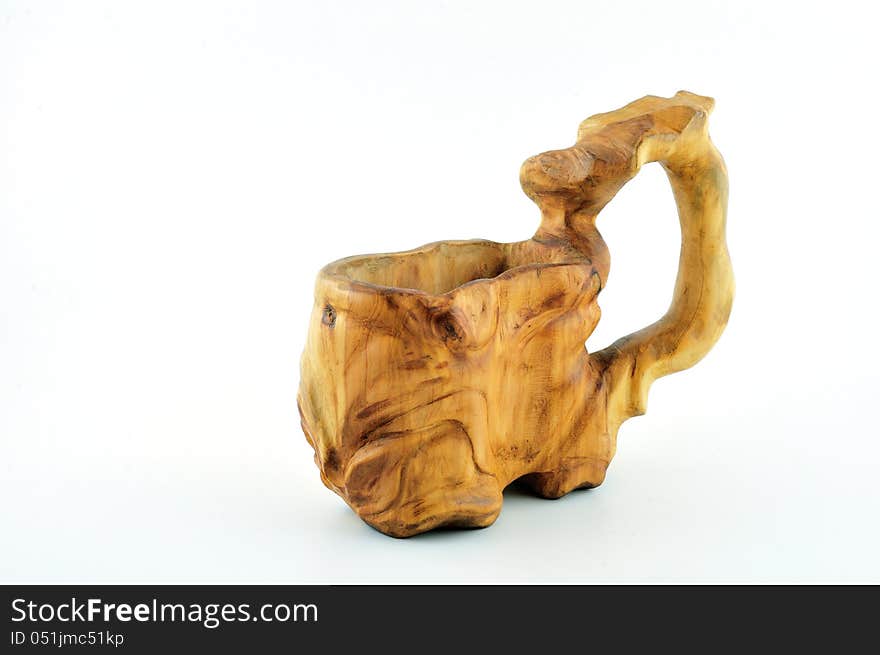 Wooden carved mug