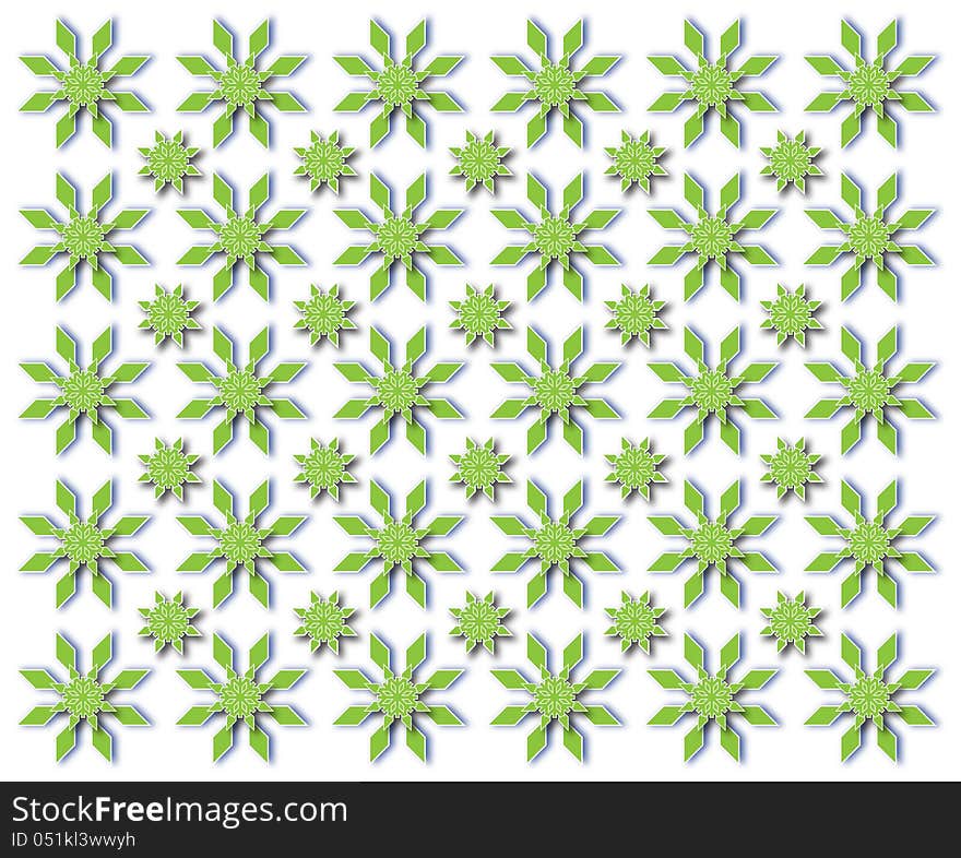 Green snowflakes