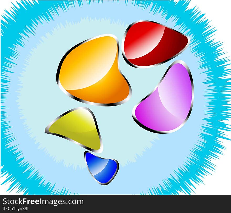 Colorful distorted with blue background. Colorful distorted with blue background