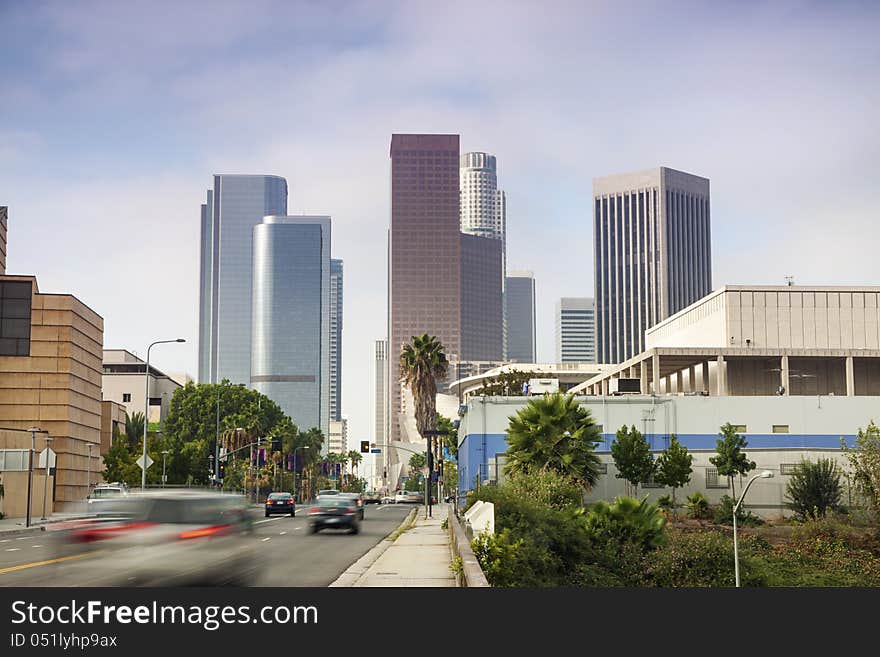 Entrance to Financial District in Los Angeles, California