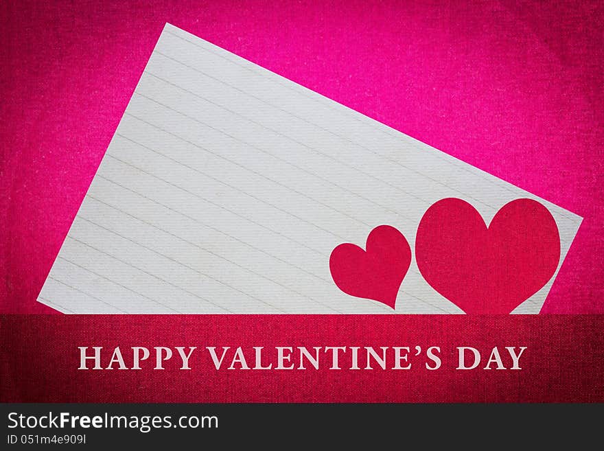 Valentine's Day Background With White Note Paper