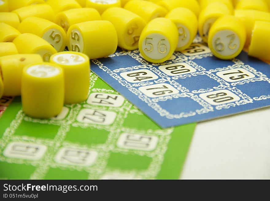 Bingo table game in different colors