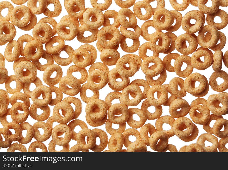 Cheerios cereal background close up