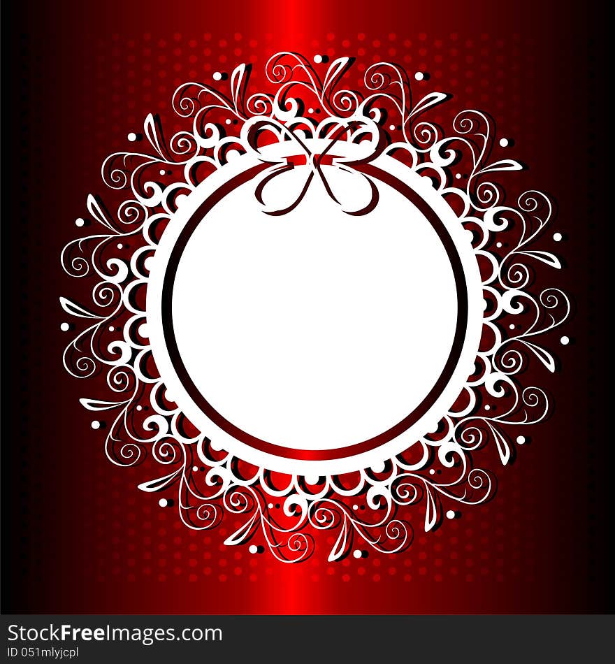 Gift background with round lacy shape