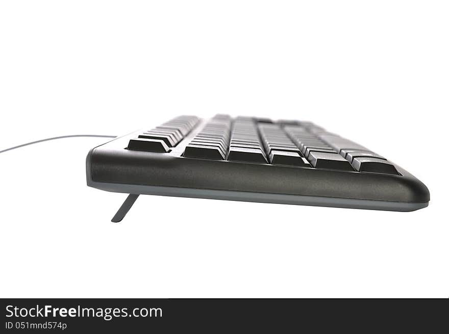 Black keyboard for typing isolated over white background