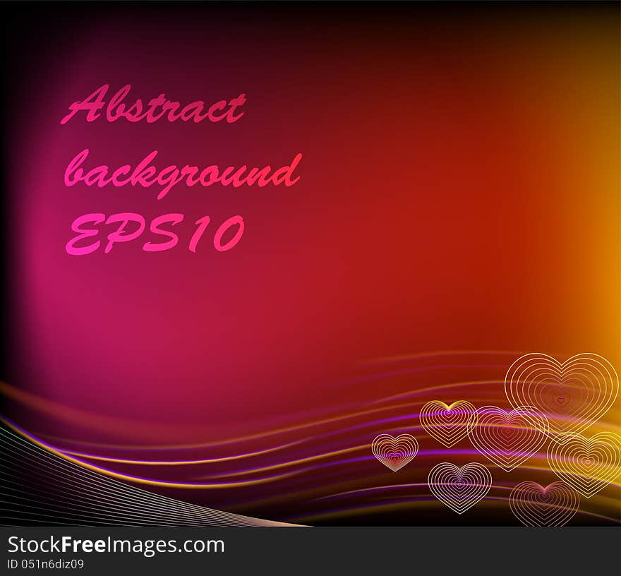 Abstract Shiny Hearts Background