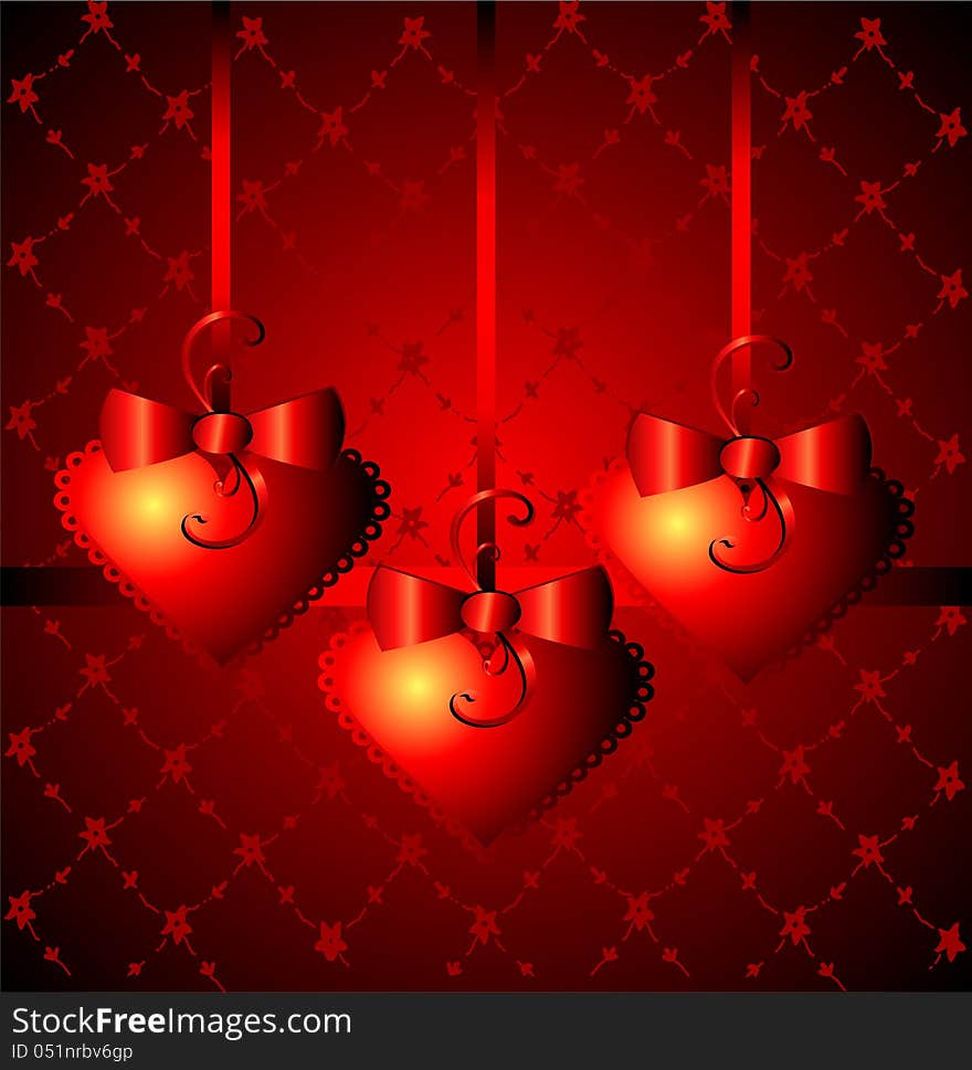 Gift background with heart's shapes. Gift background with heart's shapes