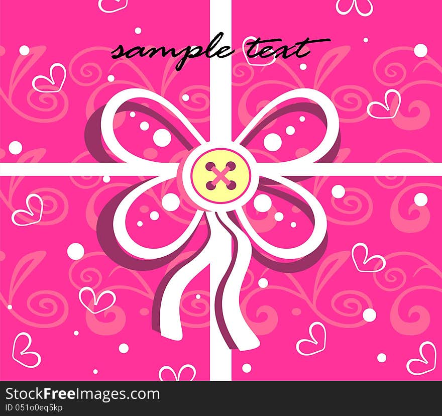 Gift background with decorative bow