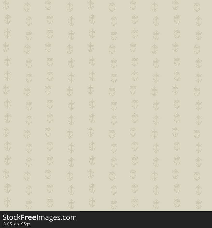 Vector seamless pattern of little flowers on brown field, vintage wallpaper, seamless texture or retro textile. Vector seamless pattern of little flowers on brown field, vintage wallpaper, seamless texture or retro textile