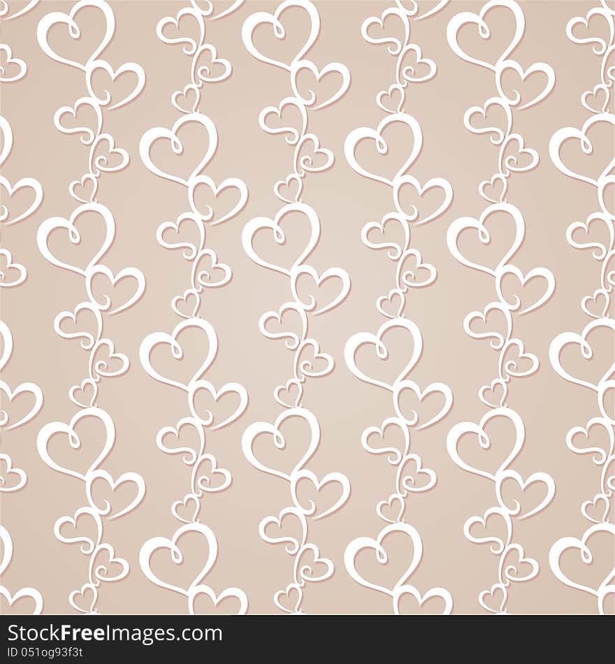 Vector heart pattern. Seamless hearts