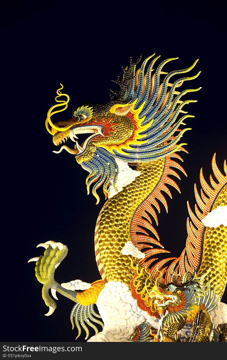 Chinese dragon white background