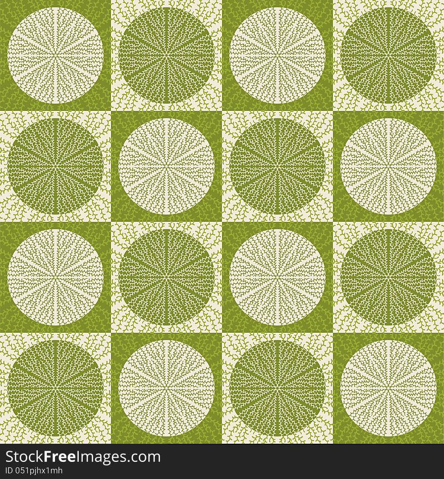 Seamless pattern in retro green colors