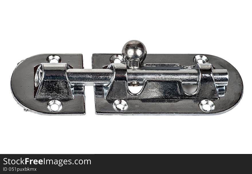 Metal latch on a white background