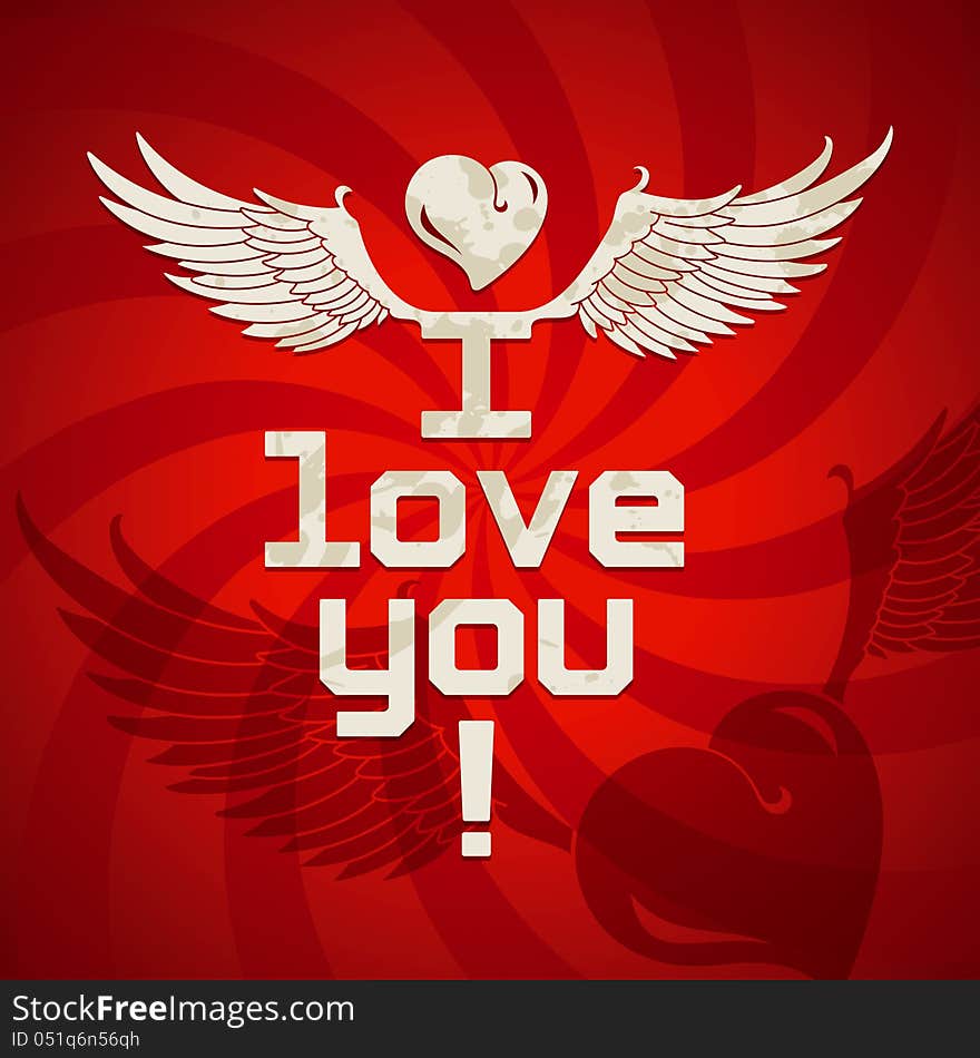 I love you, vector romantic card. This file is EPS10 vector and it includes transparency effects. I love you, vector romantic card. This file is EPS10 vector and it includes transparency effects.