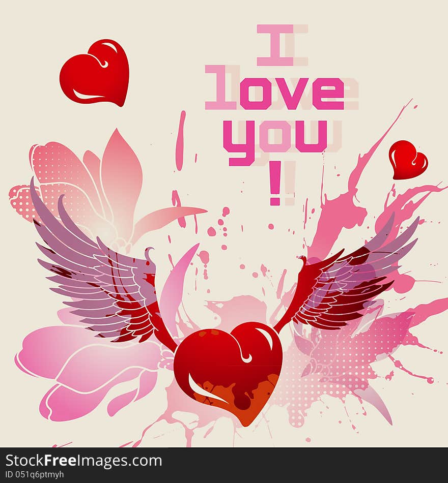 I love you, vector romantic card. This file is EPS10 vector and it includes transparency effects. I love you, vector romantic card. This file is EPS10 vector and it includes transparency effects.